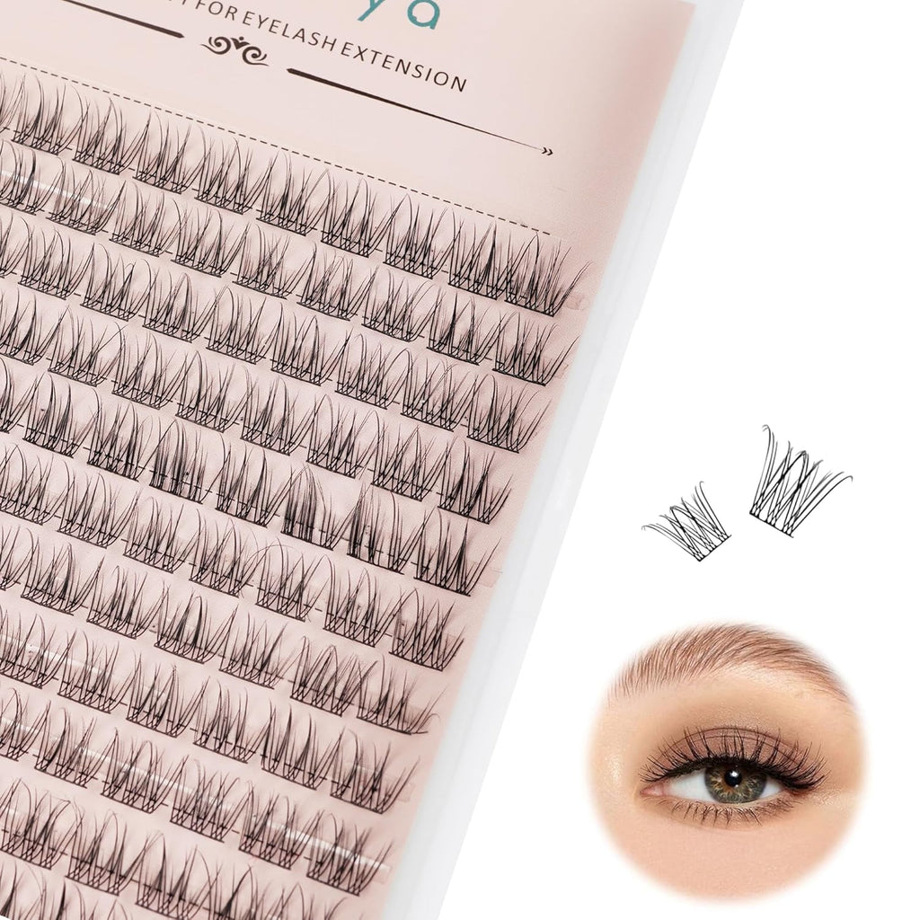 Wispy Cluster Lashes 144 Pcs 11Mm Natural Individual Eyelashes Wispy C D Curl DIY Cluster Eyelash Extensions Super Thin Band Eyelashes (Qf-11Mm)