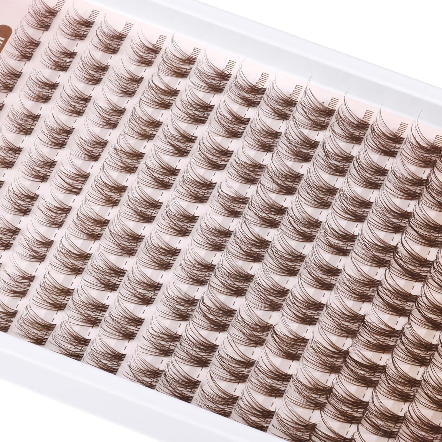 Brown Lash Clusters Natural Brown Eyelash Clusters Dark Brown Lash Extensions 10-16MM Wispy Lash Clusters Eyelash Extension Clear Band CC Curl Natural Individuals Lashes 144Pcs DIY at Home Eye Lashes