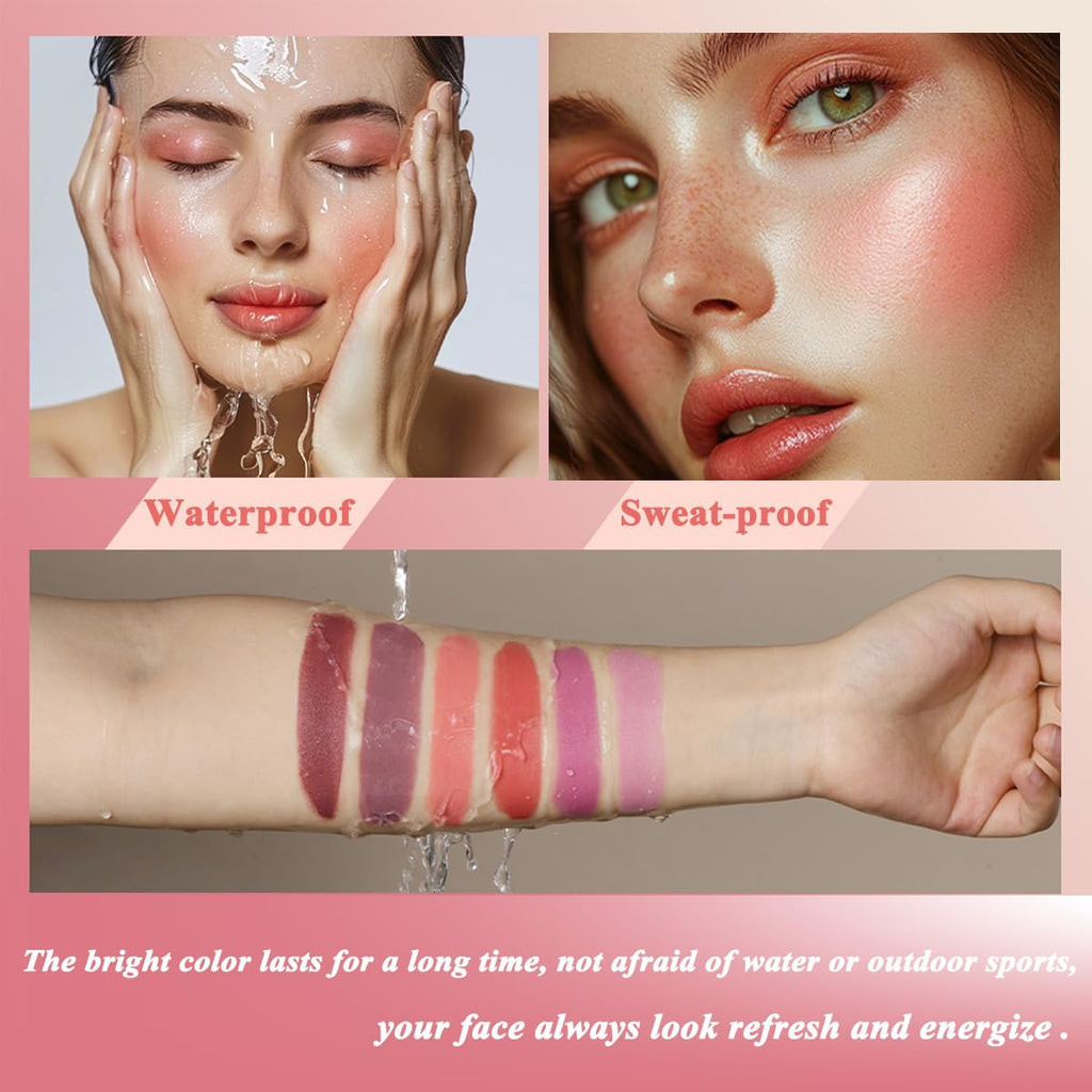 Cream Blush Stick, Natural-Looking Matte Finish Makeup Blush Stick, Hydrating Long Lasting Lightweight Blendable Blush for Cheeks (#1 Soft Pink, 1 PC)