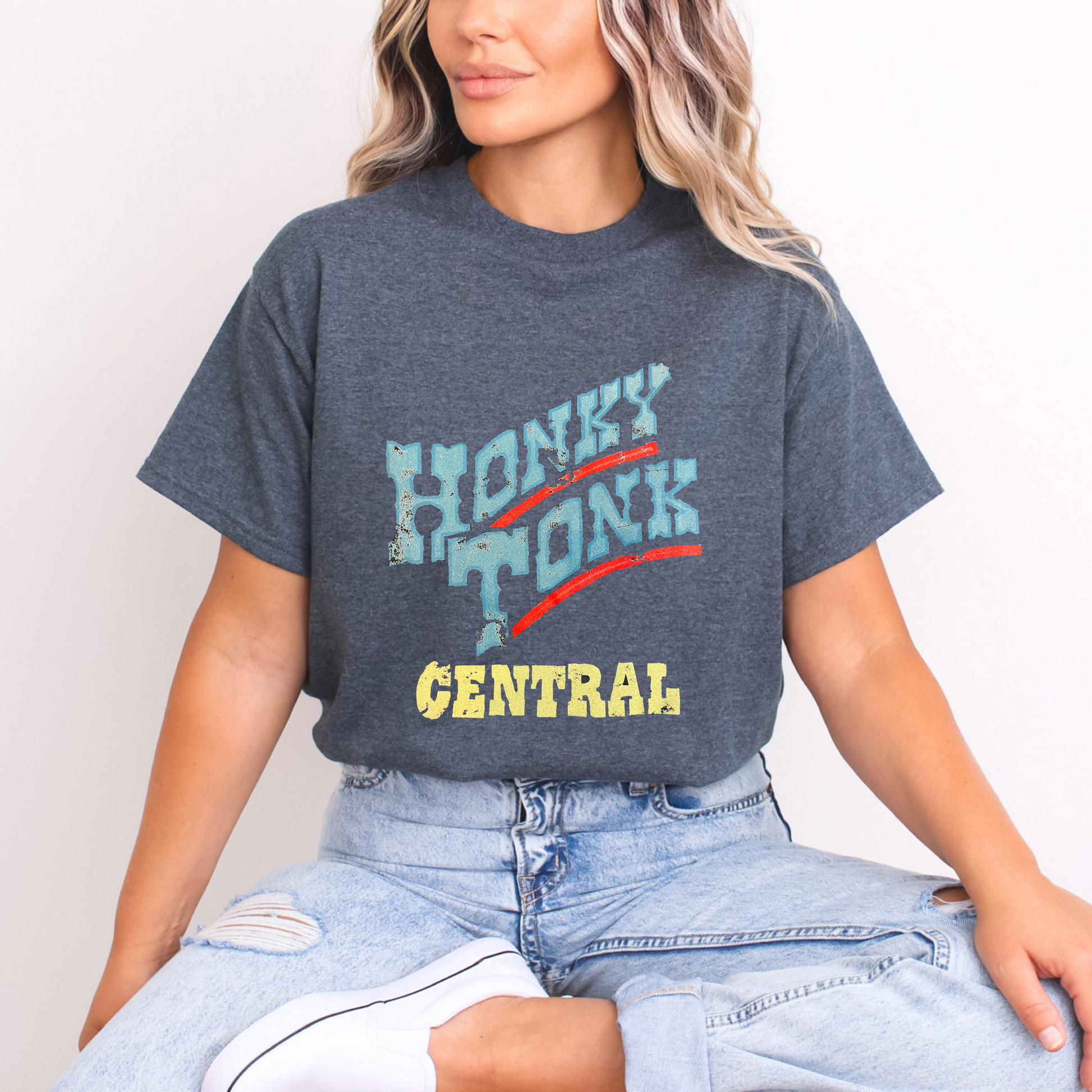 Western Graphic Oversized Tee - Honkey Tonk Central Crewneck
