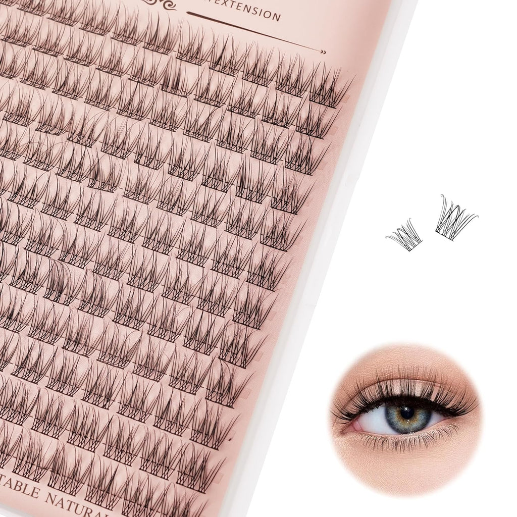 Wispy Cluster Lashes 144 Pcs 11Mm Natural Individual Eyelashes Wispy C D Curl DIY Cluster Eyelash Extensions Super Thin Band Eyelashes (Qf-11Mm)
