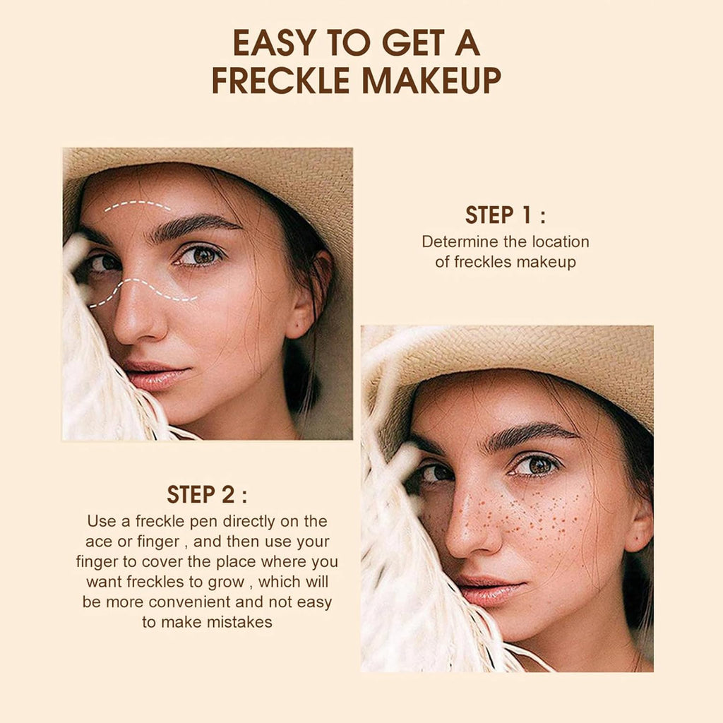 Freckle Pen for Face Waterproof Long Lasting - Natural Faux Freckles Makeup Pen with Precision Tip, Vegan and Cruelty Free, Light Brown for Daily Use and Special Occasions