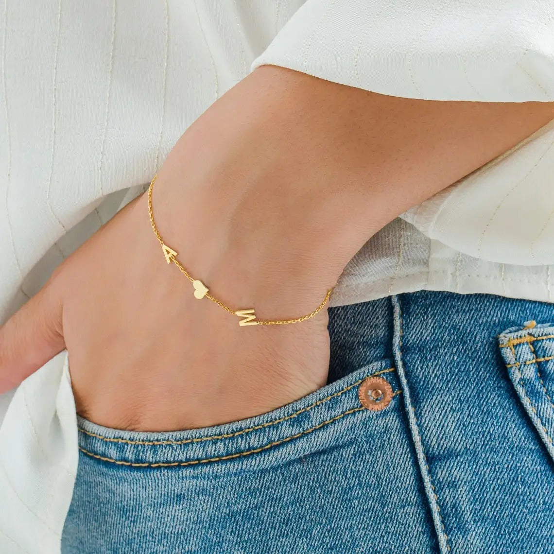 Initial Letter Bracelet – Custom Name Bracelet for Women, Men & Kids – Personalized Gold or Silver Bracelet – Birthday, Christmas, Mother’s Day Gift