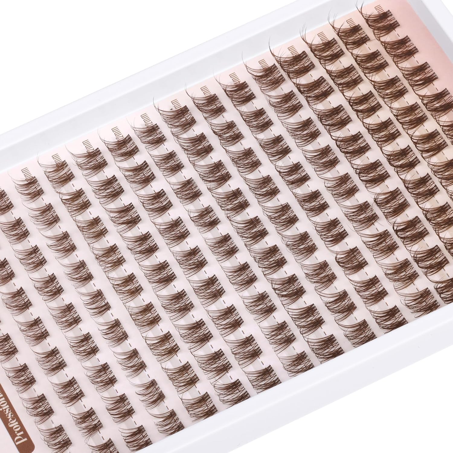 Brown Lash Clusters Natural Brown Eyelash Clusters Dark Brown Lash Extensions 10-16MM Wispy Lash Clusters Eyelash Extension Clear Band CC Curl Natural Individuals Lashes 144Pcs DIY at Home Eye Lashes
